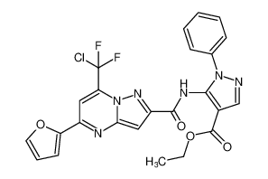 5-(7-(氯二氟甲基)-5-(呋喃-2-基)吡唑并[1,5-a]嘧啶-2-甲酰胺基)-1-苯基-1H-吡唑-4-羧酸乙酯
