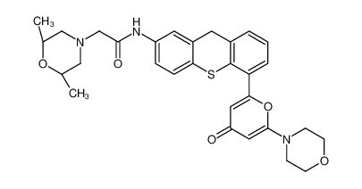 (2R,6S)-2,6-二甲基-N-[5-[6-(4-吗啉基)-4-氧代-4H-吡喃-2-基]-9H-噻吨-2-基]-4-吗啉乙酰胺