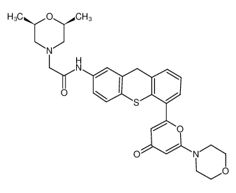 2-((2R,6S)-rel-2,6-二甲基吗啉基)-N-(5-(6-吗啉基-4-氧代-4H-吡喃-2-基)-9H-噻吨-2-基)乙酰胺