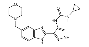 1-环丙基-3-(3-(5-(吗啉甲基)-1H-苯并[d]咪唑-2-基)-1H-吡唑-4-基)脲