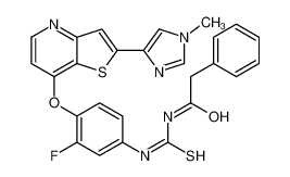 N-(3-氟-4-(2-(1-甲基-1H-咪唑-4-基)噻吩并[3,2-b]吡啶-7-氧基)苯基氨基硫代甲酰基)-2-苯乙酰胺