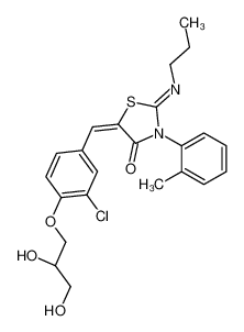 (2Z,5Z)-5-(3-氯-4-((R)-2,3-二羟基丙氧基)亚苄基)-2-(丙亚胺基)-3-(邻甲苯基)噻唑烷-4-酮