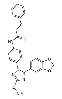 N-(4-(5-(1,3-苯并二氧杂环戊烯-5-基)-3-甲氧基-1H-1,2,4-三唑-1-基)苯基)-2-(苯硫基)乙酰胺
