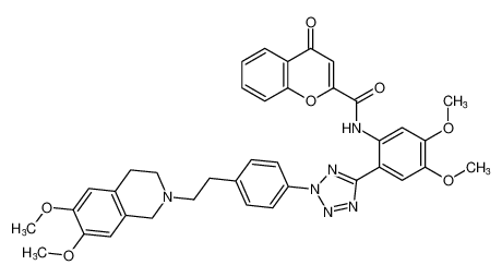 N-(2-(2-(4-(2-(6,7-二甲氧基-3,4-二氢异喹啉-2(1H)-基)乙基)苯基)-2H-四唑-5-基)-4,5-二甲氧基苯基)-4-氧代-4H-苯并吡喃-2-甲酰胺