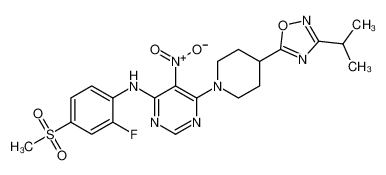 (2-氟-4-甲烷磺酰基-苯基)-{6-[4-(3-异丙基-[1,2,4]噁二唑-5-基)-哌啶-1-基]-5-硝基嘧啶-4-基}-胺