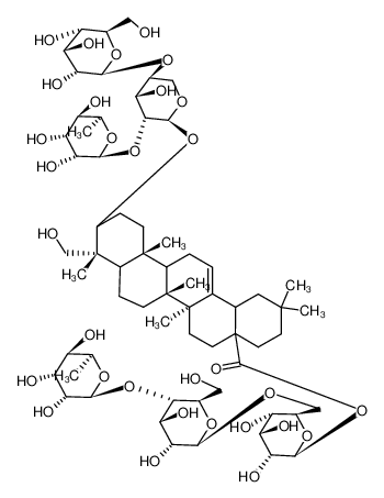 白头翁皂苷H；3-O-β-D-葡萄糖( 1→4)-[  -L-鼠李糖(1→2)]- -L-阿拉伯糖 常春藤配基- 28-O-鼠李糖(1→4)葡萄糖(1→6)葡萄糖苷