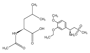 (S)-1-(3-乙氧基-4-甲氧基苯基)-2-(甲基磺酰基)乙胺(S)-2-乙酰胺基-4-甲基戊酸酯