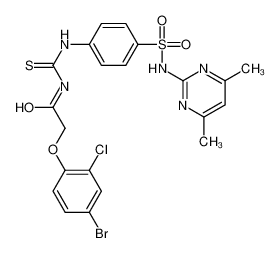 2-(4-溴-2-氯苯氧基)-N-((4-(N-(4,6-二甲基嘧啶-2-基)氨磺酰基)苯基)氨基硫代甲酰基)乙酰胺