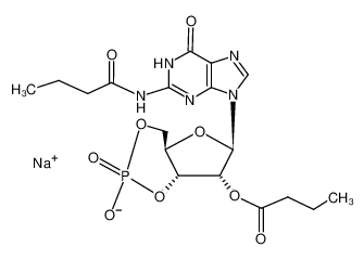 N-(1-氧丁基)-环3'，5'-(磷酸氢盐)2'-丁酸鸟苷单钠盐