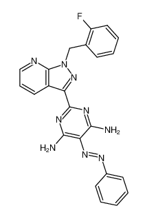 2- [1-(2-氟苄基)-1H-吡唑并[3，4-b]吡啶-3-基] -5-[(E)-苯基重氮-1-基]嘧啶-4，6-二胺