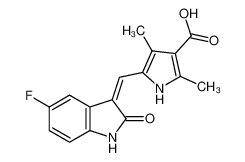 5-((Z)-(5-氟-2-氧代吲哚烷-3-亚基)甲基)-2，4-二甲基-1H-吡咯-3-羧酸