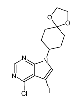 4-氯-5-碘-7-(1，4-二氧杂螺[4.5]癸烷-8-基)-7H-吡咯并[2，3-d]嘧啶