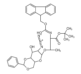 O-(2-叠氮-4,6-O-苯亚甲基-2-脱氧-&alpha;-D-吡喃半乳糖)-N-[(9H-芴-9-基甲氧基)羰基]-L-苏氨酸叔丁酯