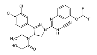 (S,E)-N-(1-(N-氰基-N'-(3-(二氟甲氧基)苯基)甲脒)-3-(3,4-二氯苯基)-4,5-二氢-1H-吡唑-4-基)-N-乙基-2-羟基乙酰胺
