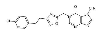 1-((3-(4-氯苯乙基)-1,2,4-恶二唑-5-基)甲基)-7-甲基-1H-嘌呤-6(7H)-酮