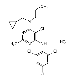 5-氯-N-(环丙基甲基)-2-甲基-N-丙基-N'-(2，4，6-三氯苯基)嘧啶-4，6-二胺