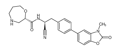 (S)-N-((S)-1-氰基-2-(4-(3-甲基-2-氧代-2,3-二氢苯并[d]恶唑-5-基)苯基)乙基)-1,4-氧氮杂环庚烷-2-甲酰胺