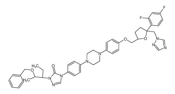 4-(4-(4-(4-(((3R，5R)-5-((1H-1，2，4-三唑-1-基)甲基)-5-(2，4-二氟苯基)四氢呋喃-3-基)甲氧基)苯基)哌嗪-1-基苯基)-2-((2S，3S)-2-(苄氧基)戊-3-基)-2，4-二氢-3H-1，2，4-三唑-3-酮