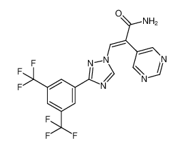 (E)-3-(3-(3,5-双(三氟甲基)苯基)-1H-1,2,4-三唑-1-基)-2-(嘧啶-5-基)丙烯酰胺
