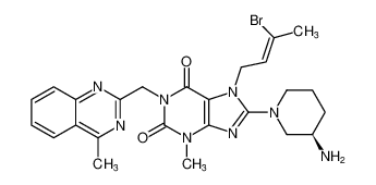 (R，Z)-8-(3-氨基哌啶-1-基)-7-(3-溴丁-2-烯-1-基)-3-甲基-1-((4-甲基喹唑啉-2-基)甲基)-1H-嘌呤-2，6(3H，7H)-二酮(利格列汀杂质)
