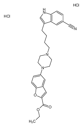 5-[4-[4-(5-氰基-1H-吲哚-3-基)丁基]-1-哌嗪基]-2-苯并呋喃羧酸乙酯盐酸盐