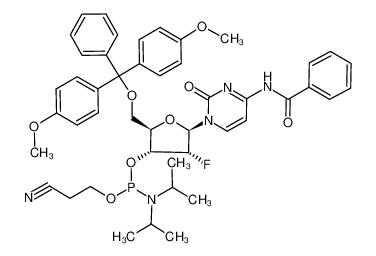 (2R,3R,4R,5R)-5-(4-苯甲酰胺基-2-氧代嘧啶-1(2H)-基)-2-((双(4-甲氧基苯基)(苯基)甲氧基)甲基)-4-氟四氢呋喃 -3-基（2-氰乙基）二异丙基亚磷酰胺