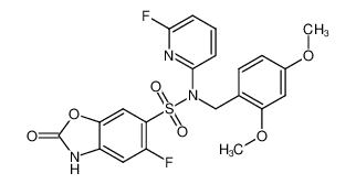 N-(2，4-二甲氧基苄基)-5-氟-N-(6-氟吡啶-2-基)-2-氧代-2，3-二氢苯并[d]噁唑-6-磺酰胺