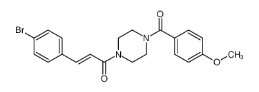 (E)-3-(4-溴苯基)-1-(4-(4-甲氧基苯甲酰)哌嗪-1-基)丙-2-烯-1-酮